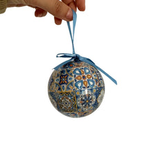 Christmas Tree Ball with Portuguese Tile Pattern, Portuguese Sardines, Barcelos Rooster and Portuguese Guitar