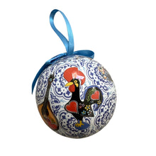 Christmas Tree Ball with Portuguese Tile Pattern, Portuguese Sardines, Barcelos Rooster and Portuguese Guitar