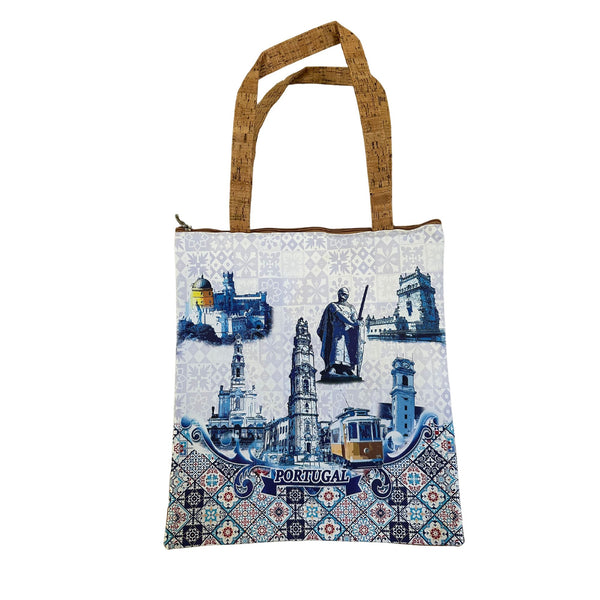 Cork Tote Bag with Iconic Portuguese Symbols - A gift from Portugal