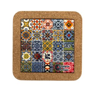 Portuguese Tile with Cork Trivet for Hot Pans or Decoration