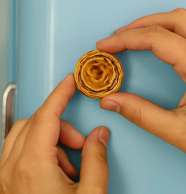 Pastel de Nata Ceramic Fridge Magnet — A Little Taste of Portugal for Your Kitchen