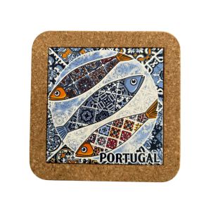 Portuguese Tile with Cork Trivet for Hot Pans or Decoration