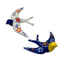 Set of 2 Portuguese Ceramic Swallows – Handmade in Portugal with Tile Pattern