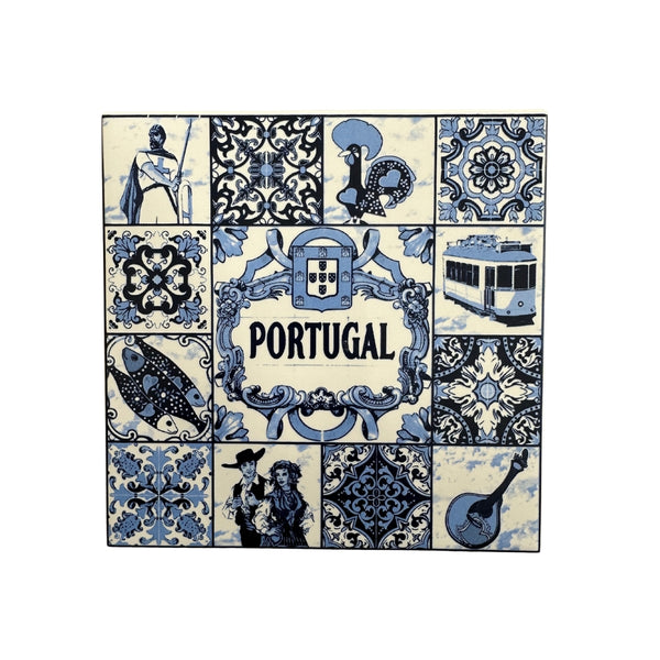 Portuguese Tile with Hanging Piece Handcrafted Wall Decor